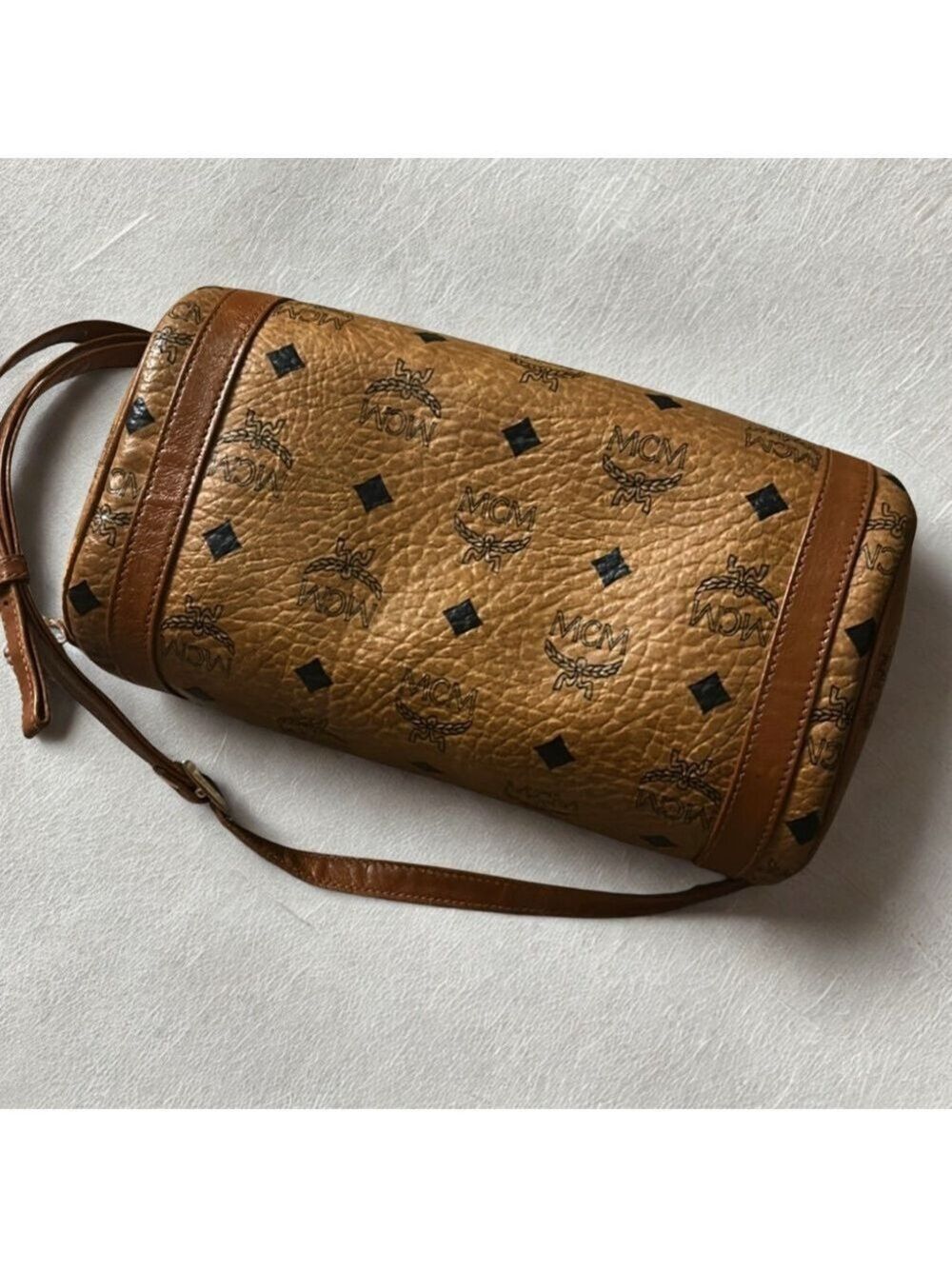 MCM Visetos Barrel Crossbody Bag - Picture 3 of 13